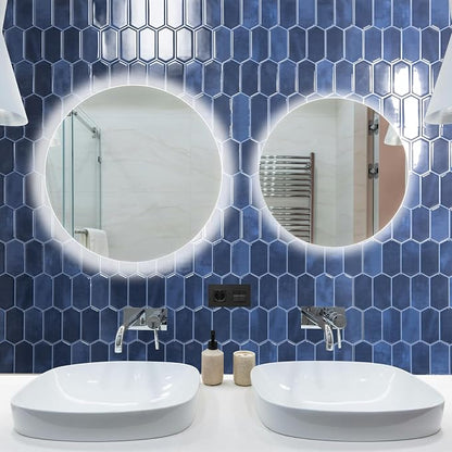 Art3d Hexagon Tile Peel and Stick Backsplash, 10-Pack, 12" x 12", Dark Blue | Superior Thickness, Reliable Adhesion, Warp Resistant, Minimalist Style, Easy to Install, for Kitchen Countertops, Bedroom