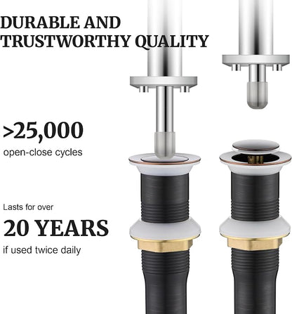 Ultimate Unicorn Bathroom Sink Stopper, Without Overflow, Oil Rubbed Bronze | Pop Up Drain, Made of Metal, Small Cap, with Detachable Basket Stopper, Drain Fast, for Bathroom Vessel Vanity Sink Art Basin