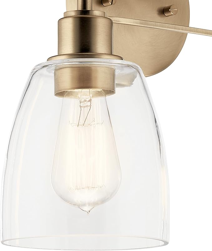Kichler Meller 11.25 Inch Wall Light, 1 Light Exterior Wall Sconce in Champagne Bronze, (11.25" H x 5.5" W), 5100CPZ