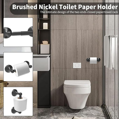 Newfun 8-Pieces 24 Inch Matte Black Bathroom Hardware Set | Bathroom Accessory Set, Includes 24" Adjustable Bath Towel Bar, Towel Rings Wall Mounted, Toilet Paper Holder, Towel Hooks