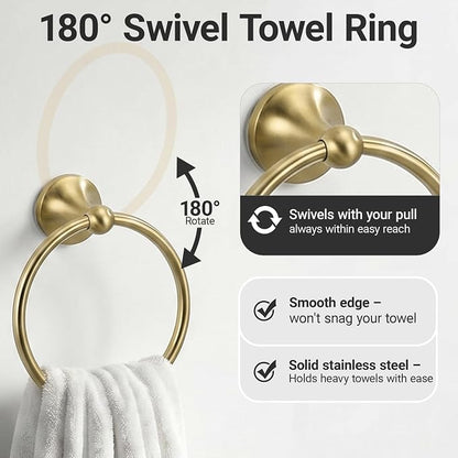 24-Inch Wall Mounted Towel Racks for Bathroom, 4-Piece Towel Bar Set | Rust-Resistant SUS 304 Stainless Steel, 4-Piece Towel Bar Set, Space-Saving Design, Easy Mount for Bath Towel Storage Home