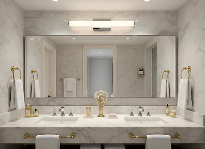 24 Inch Modern LED Vanity Light, Polished Chrome Bathroom Lighting Fixture, 3000K Warm White Light Bar for Mirror (22W, 1760Lumens, CRI>90, ETL Listed)