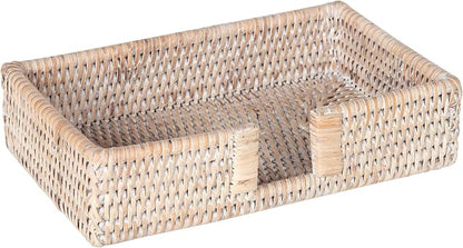 KOUBOO La Jolla Rectangular Guest Towel, Dining Table, Elegent Napkin Holder, Farmhouse Styles, Centerpieces, Bathroom Decor, Beige/White-Wash