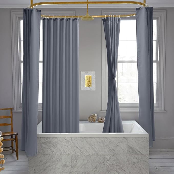 Nasitos Fabric Grey Shower Curtain Liners 4 Pack - W72 x H72 - Washable & Water Resistant Cloth Shower Liner for Bathtub, Soft Hotel Quality, Standard Size (Include 8 Separate Magnets)