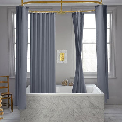 Nasitos Fabric Grey Shower Curtain Liners 4 Pack - W72 x H72 - Washable & Water Resistant Cloth Shower Liner for Bathtub, Soft Hotel Quality, Standard Size (Include 8 Separate Magnets)