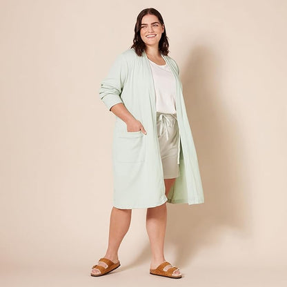 Amazon Essentials Women's Lightweight Cotton Waffle Mid-Length Bathrobe (Available in Plus Size)