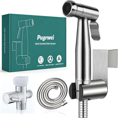 Handheld Bidet Sprayer for Toilet,Premium SUS304 Stainless Steel Bathroom Bidet Sprayer Attachment Set with Anti-Leak Hose&High Pressure, Ideal for Feminine Wash, Cloth Diaper Cleaning&Muslim Shower