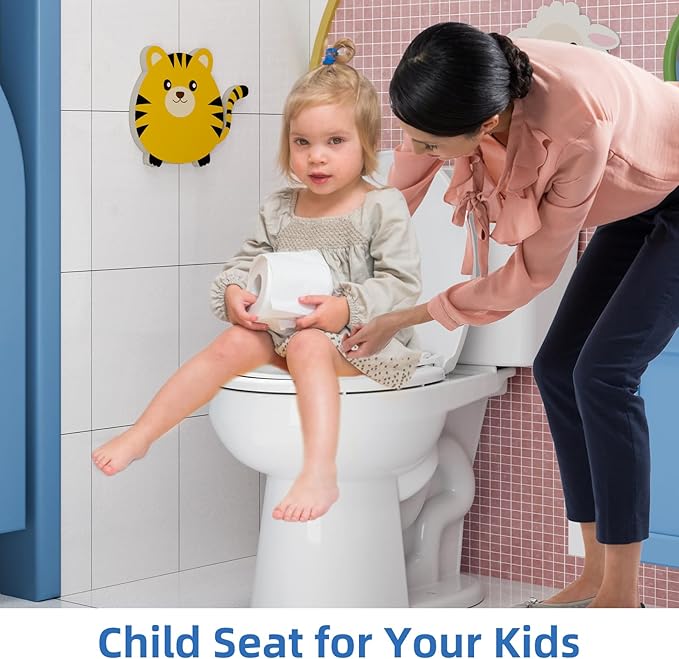 Garvee Toilet Seats with Toddler Seat, Round Toilet Seat Cover with Quick-Release Hinges, PP Soft Close Lid, Toddler Toilet Cover for Kids Potty Training, Soft Close Design for Family Use