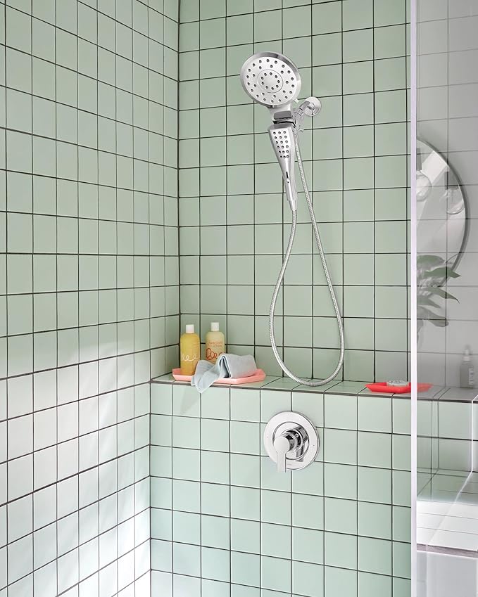 Moen Verso Chrome Round Rain Shower Head and Detachable Handshower Combination with Magnetix Docking System and 60-inch Metal Hose, 220C2
