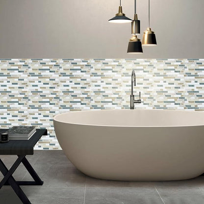 STICKGOO Peel and Stick Tile Backsplash for Kitchen, 12”×12”Stick on Backsplash, Self Adhesive Tile for Kitchen Backsplash and Bathroom(10 Sheets, Thicker Design)