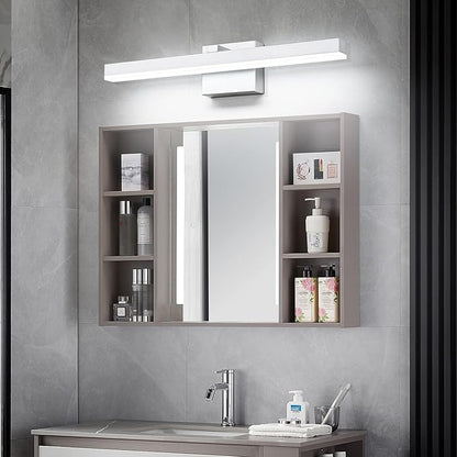 PRESDE Modern 24inch Bathroom Vanity Light LED Bathroom Light Fixture Over Mirror Dimmable Silver Bath Wall Lighting