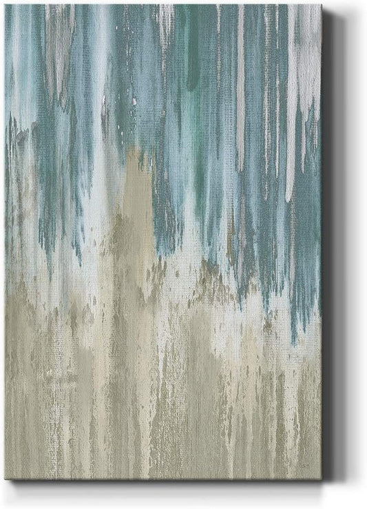 Renditions Gallery Canvas Art Modern Paintings for Wall Decorations Blue Grey Waterfall Canvas Abstract Wall Hanging Artwork Prints for Bedroom Living Room Office - 32"x48" LT02
