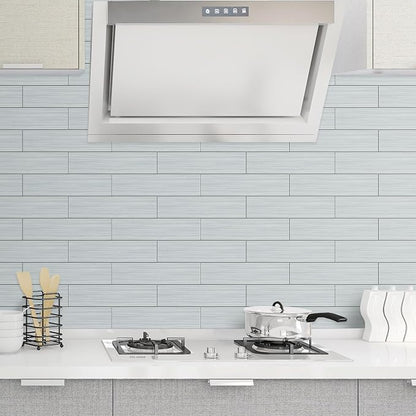 AULIGET 3" x 12" Peel and Stick Backsplash Wall Tiles, PVC Composite Stick on Tiles for Backsplash Kitchen, Bathroom, Laundry Room, Camper, Fireplace (40, Brushed Metal)