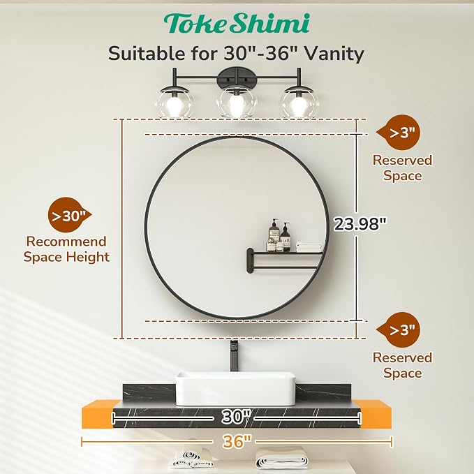 TokeShimi 24 Inch Round Bathroom Medicine Cabinet with Mirror Surface Mount Only Circular White Framed Farmhouse Medicine Cabinets for Wall Small Circle Mirrored Bath Cabinet with Vanity Mirror