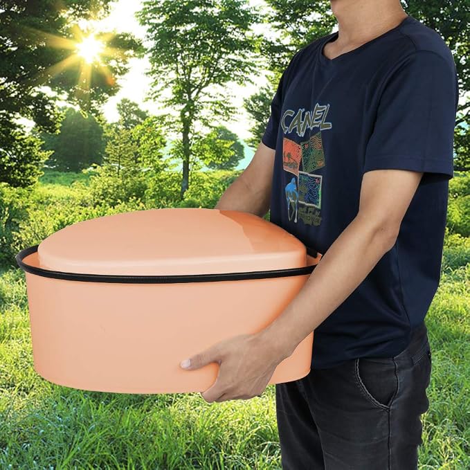 VINGLI Portable Detachable Camping Toilet | Splash-Proof Commode with Odor-Seal Lid | Compact Sanitation Solution for RV, Emergency, Outdoor Use, Brown