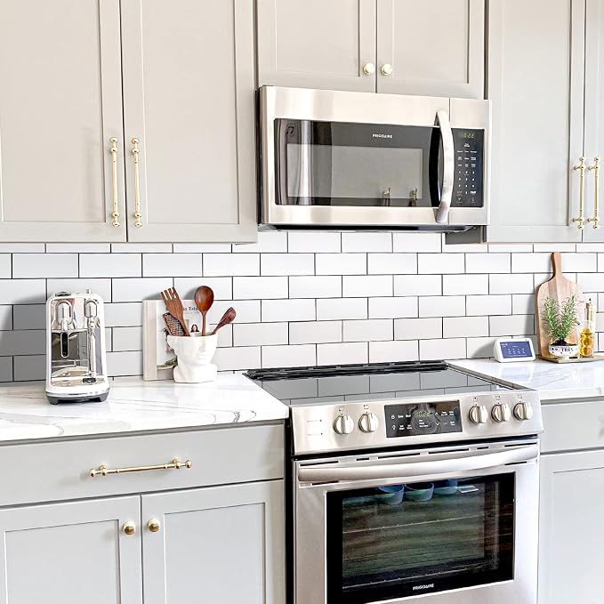 STICKGOO Peel and Stick Backsplash on Subway Tile, Glossy White | PVC, Self Adhesive Thick Kitchen Backsplash, Waterproof, Traceless Peel, Ideal for Vanities, Bathrooms