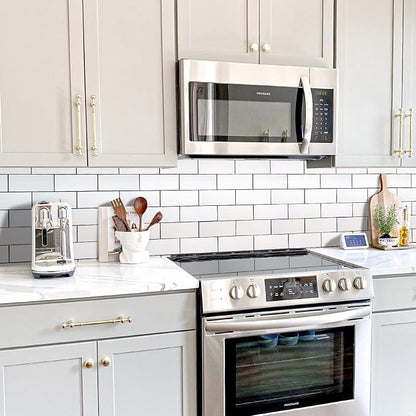 STICKGOO Peel and Stick Backsplash on Subway Tile, Glossy White | PVC, Self Adhesive Thick Kitchen Backsplash, Waterproof, Traceless Peel, Ideal for Vanities, Bathrooms