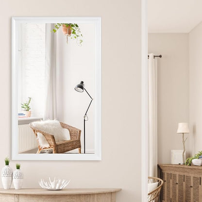 White Wall Mirror for Bathroom,Rectangle Large 30 x 48 inch Vanity Mirrors | Rustic Hanging Mirror for Living Room,Bedroom,Entryway