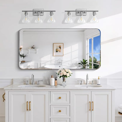 CILIBER Beveled Mirror, 24x48 Rectangle Bathroom Mirror Rounded Corner, 3mm Tempered Glass Frameless Vanity Mirror with Beveled Edge for Over Sink, Bedroom, Entryway, Vertical or Horizontal