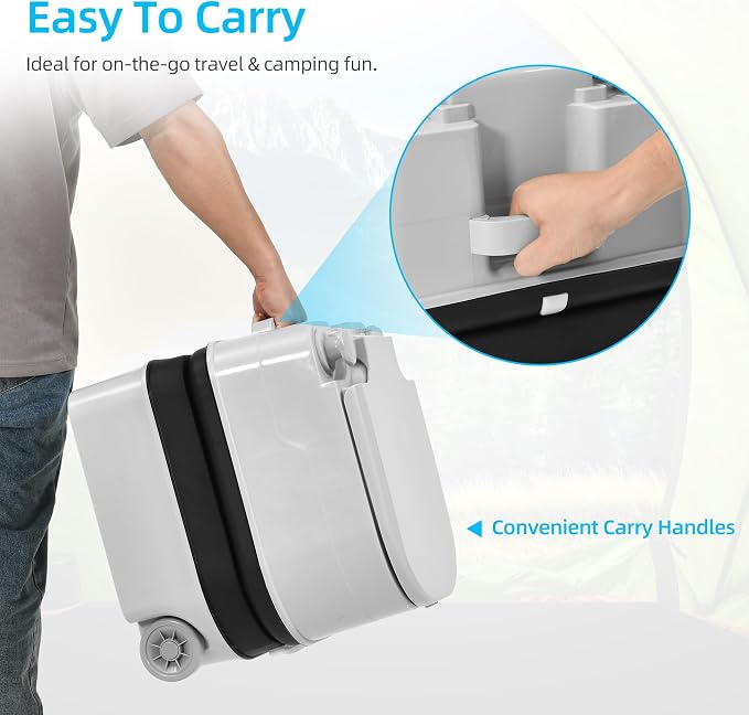 YITAHOME 5.28 Gallon Portable Toilet for Camping | RV Travel Porta Potty with Press Flush Pump, Leak-Proof, Level Indicator, Rotating Spout for Adults, Campers, RV, Boating