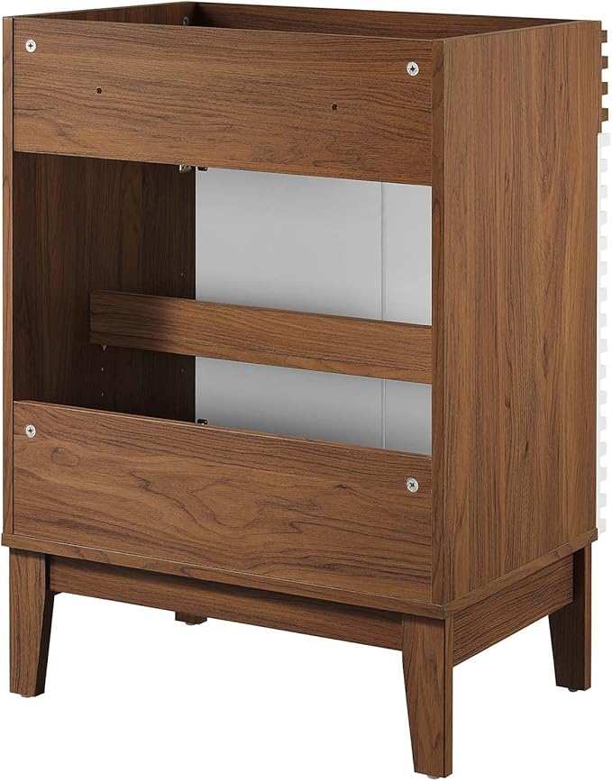 Modway Render Bathroom Vanity Cabinet in White Walnut - Sink Basin Not Included