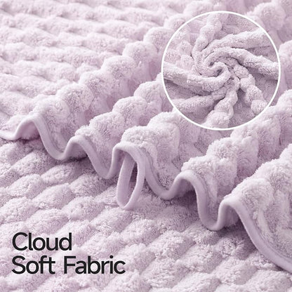 REDKISS 4 Pack Purple Microfiber Bath Towels - Large Shower Towels Set for Bathroom, Super Absorbent Towel Set of 4 Lagre, Quick Dry Bathroom Towel for Spa, Gym,Travel, Lint Free, Ultra Soft