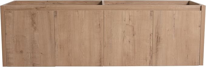60" Floating Bathroom Vanity,60 Inch Bathroom Vanity Without Top Sink,Modern Floating Vanity Cabinet,Brown Wall Mounted Cabinet with Soft Closing Doors,Plywood(Sink Basin Not Included)
