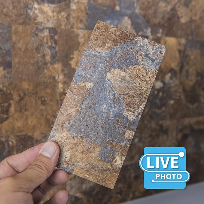 Art3d 102-Pack Peel and Stick Backsplash, Stick on Subway Tile, Rust Slate | 3 x 6 in, PVC, Self Adhesive, Waterproof, Traceless Peel, Modular Splicing, Ideal for Vanities, Bathrooms