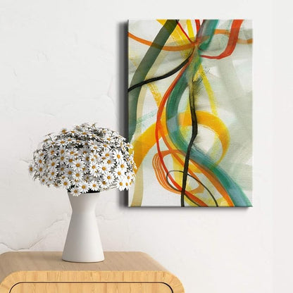 Renditions Gallery Canvas Wall Art Decorations Paintings & Prints Colorful Intersecting Lines Inkten Abstract Wall Hanging Artwork for Bedroom Living Room Office Kitchen - 8"x12" LT02