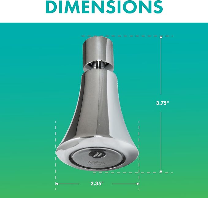 Niagara Conservation N2150-TP Luxury Spa 1-Spray with 1.5 GPM 2.35-in. Wall Mount Adjustable Fixed Shower Head in Chrome, 1-Pack | Bathroom Shower Head Sprayer with Pressure Compensation