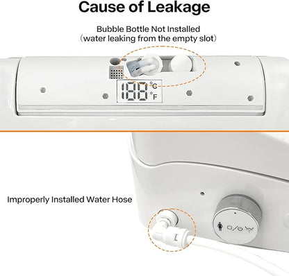 Smart Toilet with Bidet Built In, Bubble Shield, Heated Bidet Seat with Warm Water & Dryer, Radar Sensor Auto Open/Close, LED Temp Display, Electric Bidet Toilet Seat for Bathroom
