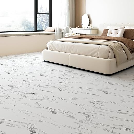 Art3d Peel and Stick Floor Tile, 60-Pack 12 x 12in. Covers 60 Sq.ft, Waterproof Vinyl Flooring Tiles Self Adhesive for Kitchen, Bathroom & Bedroom - Gray Marble