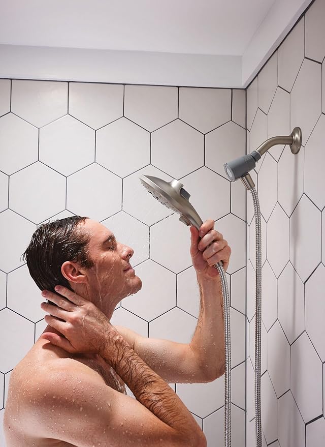 Moen Engage Spot Resist Brushed Nickel Six-Function 5.5-Inch Removable Handheld Showerhead with Magnetic Docking System,26112SRN,(Pack of 2)