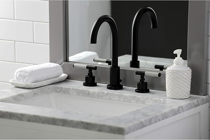 Fauceture FSC8920CKL Kaiser Widespread Bathroom Faucet with Pop-Up Drain, Matte Black