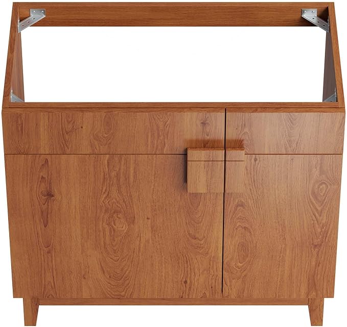 Modway EEI-6400-WAL Miles 36” Bathroom Vanity Cabinet (Sink Basin Not Included), Walnut