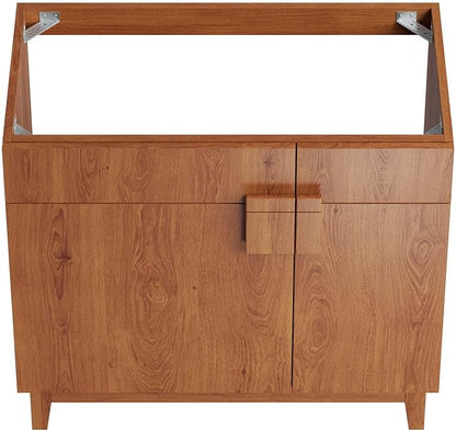 Modway EEI-6400-WAL Miles 36” Bathroom Vanity Cabinet (Sink Basin Not Included), Walnut