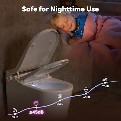 ADA Smart Toilet Bidet with Auto Open Close Heated Seat(K050Pro) | Bidet Toilet with Tank, 1000g MaP Quiet Flush, Comfort ADA Seat, Foam Shield, Dryer, Foot Sensor, Auto & Blackout Flush