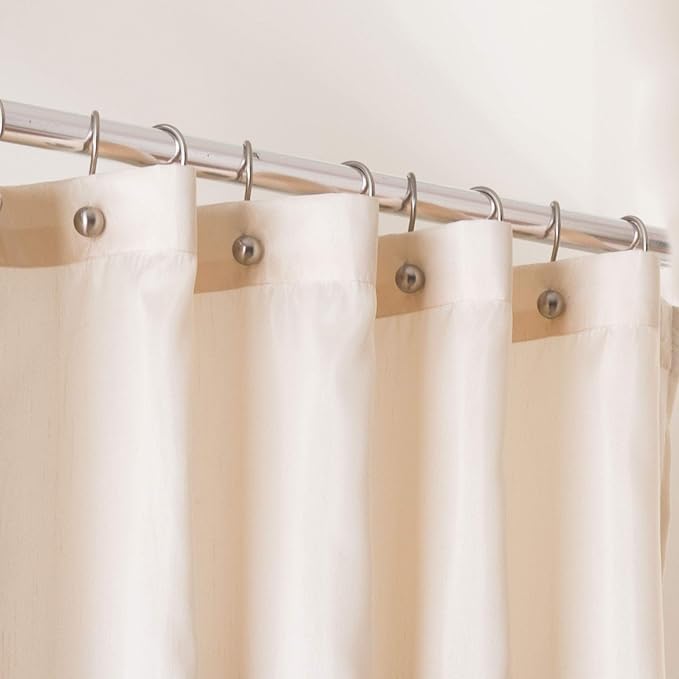 Lush Decor Terra Shower Curtain Single 72" W x 72" L Beige & Ivory - Fabric Shower Curtains for Bathroom - Neutral Bathroom Curtain - Modern Glam Décor