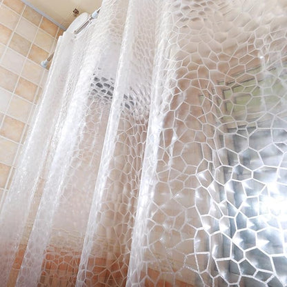 AooHome 54x72 Inch Stall Shower Curtain Liner, EVA 3D Water Cube Narrow Shower Curtain, Water Repellent Shower Liner, Heavy Duty, Semi Transparent