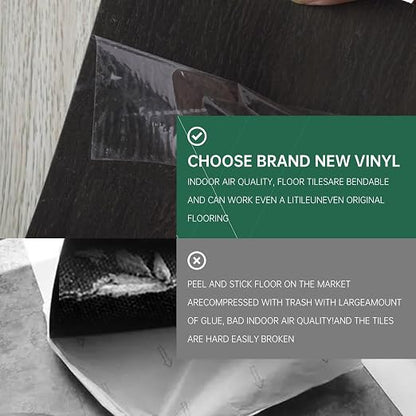 VallisCo Peel and Stick Vinyl Flooring, 36-Pack Covers 54 Sq. Ft, Waterproof Vinyl Flooring Peel and Stick, Durable and Stylish Floor for Kitchens, Bathrooms, and Living Spaces White Washed