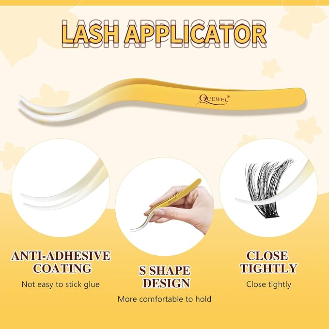 QUEWEL Lash Clusters Kit, 320Pcs 80D+100D 3D Lash Cluster Eyelash Extensions 12-18mm Volume Lash Clusters Kit with Lash Bond and Seal and Lash Tweezers Easy DIY at Home(80+100D 3D Kit) | 12-18mm Volume Lash Clusters Kit with Lash Bond and Seal and Lash...