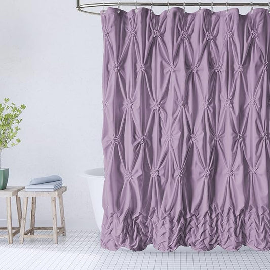 Seasonwood Lavender Shower Curtain Purple Farmhouse Luxury Handmade Decorative Pretty Shower Curtain Lilac Machine Washable, Modern Home Bathroom Décor Bathtub Privacy Screen,Heavy Duty 72x72 inch