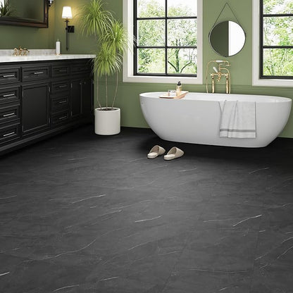 ATOPOSE Peel and Stick Vinyl Floor Tile，1 Piece Sample,6"x6" Self Adhesive Flooring for DIY Installation（ Grey Marble Sample）