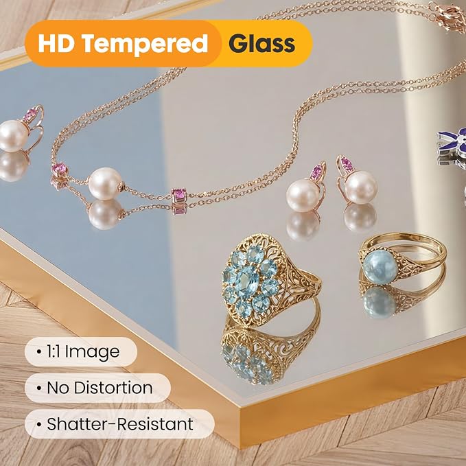Sweetcrispy Bathroom Mirror for Over Sink, 30" x 40" Rectangle | Wall Mount Mirrors with Metal Frame, Modern Vanity Mirror with Tempered Glass, for Home Decor, Anti-Rust, Gold