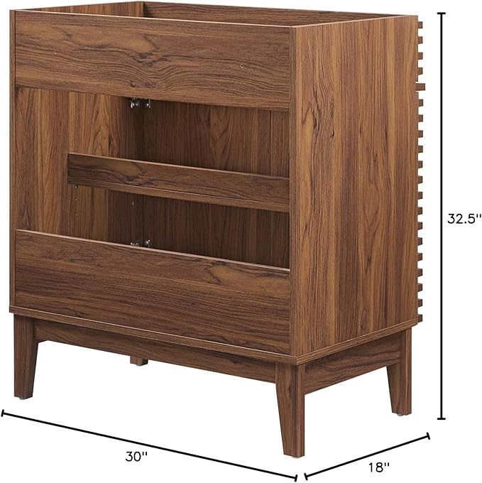 Modway Render 30" Bathroom Vanity in Walnut - Sink Basin Not Included