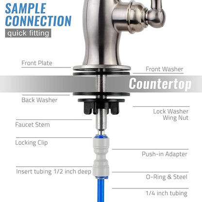 iSpring GK1-BN Reverse Osmosis Drinking Water Faucet, High Spout RO Faucet for Under Sink Water Filtration Systems, Brushed Nickel