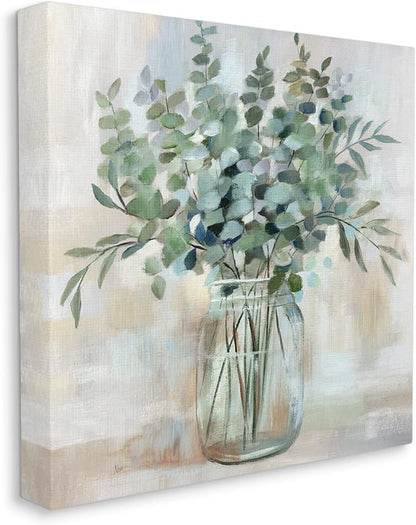 Soothing Eucalyptus Herb, 30 x 30 Inch Canvas Wall Art | Stupell Industries · By Nan · Ready to hang · Rustic farmhouse charm for kitchen or living spaces · Made in USA