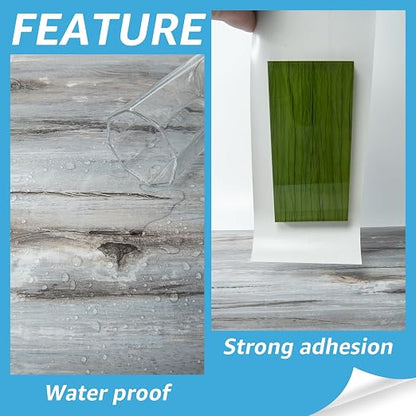 Art3d Wood Textured Peel and Stick Vinyl Floor Tiles, 40-Pack, Dust Grey