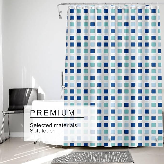 Shower Curtain Liner, 4G PEVA Shower Liner, Plastic Peva Waterproof Shower Curtains, 72x72 inch with Grommet Holes 3 Magnetic Weights
