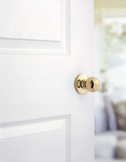 Kwikset Polo Interior Passage Door Knob, Handle For Closet and Hallway Doors, Non-Locking Doorknob in Satin Nickel, with Microban Protection